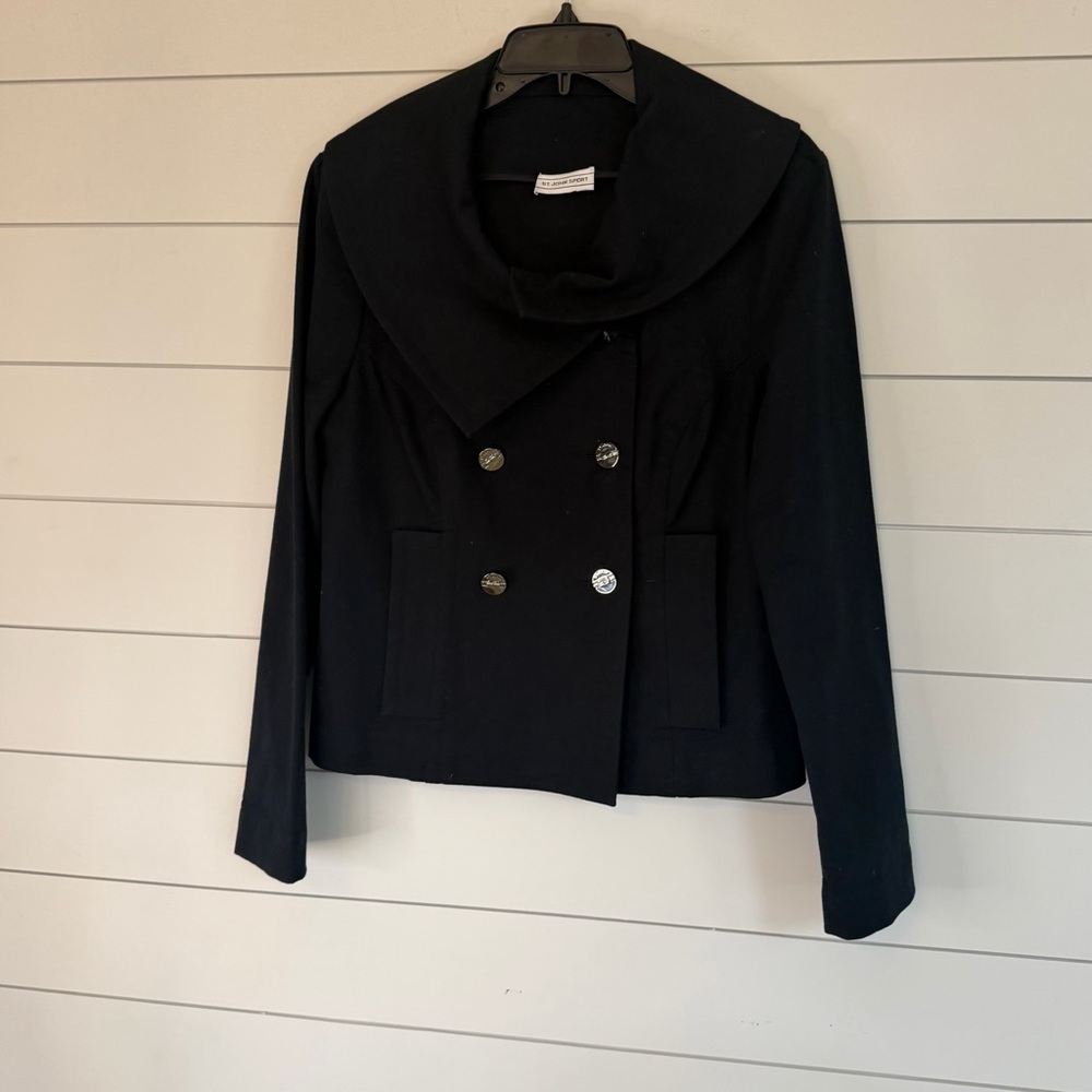 St. John Sport (2008) Chic Navy Cropped Blazer Size Medium